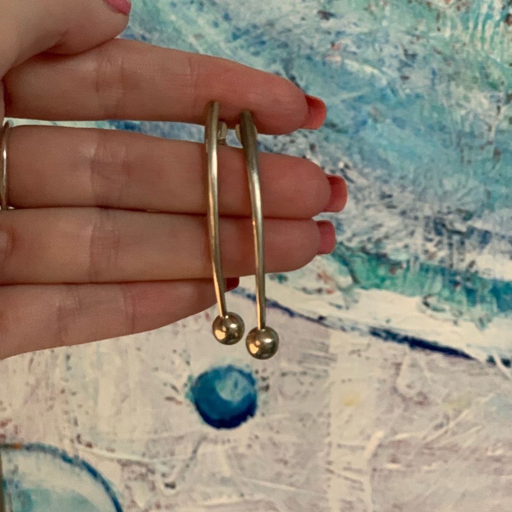 Silver Ball Drop Earrings